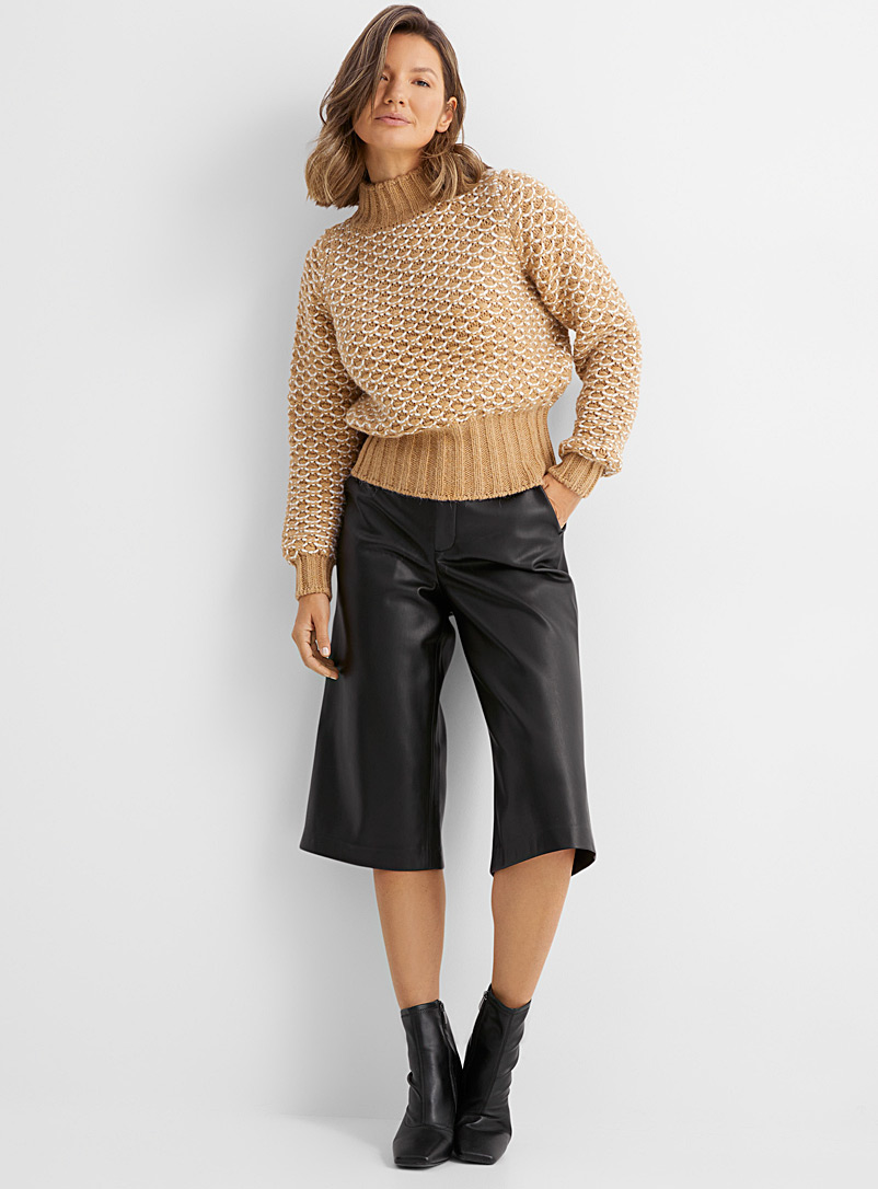 Contemporaine Sand Two-tone textured sweater for women