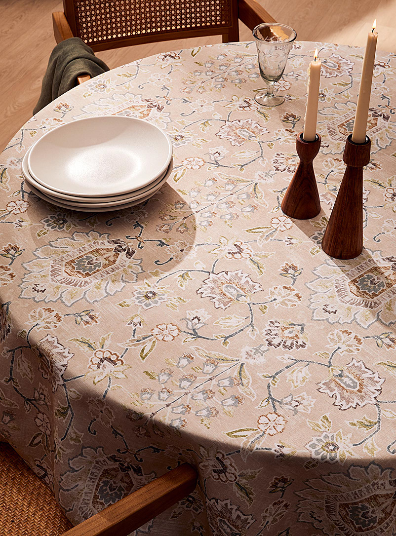 Simons Maison Patterned Grey Davina coated tablecloth