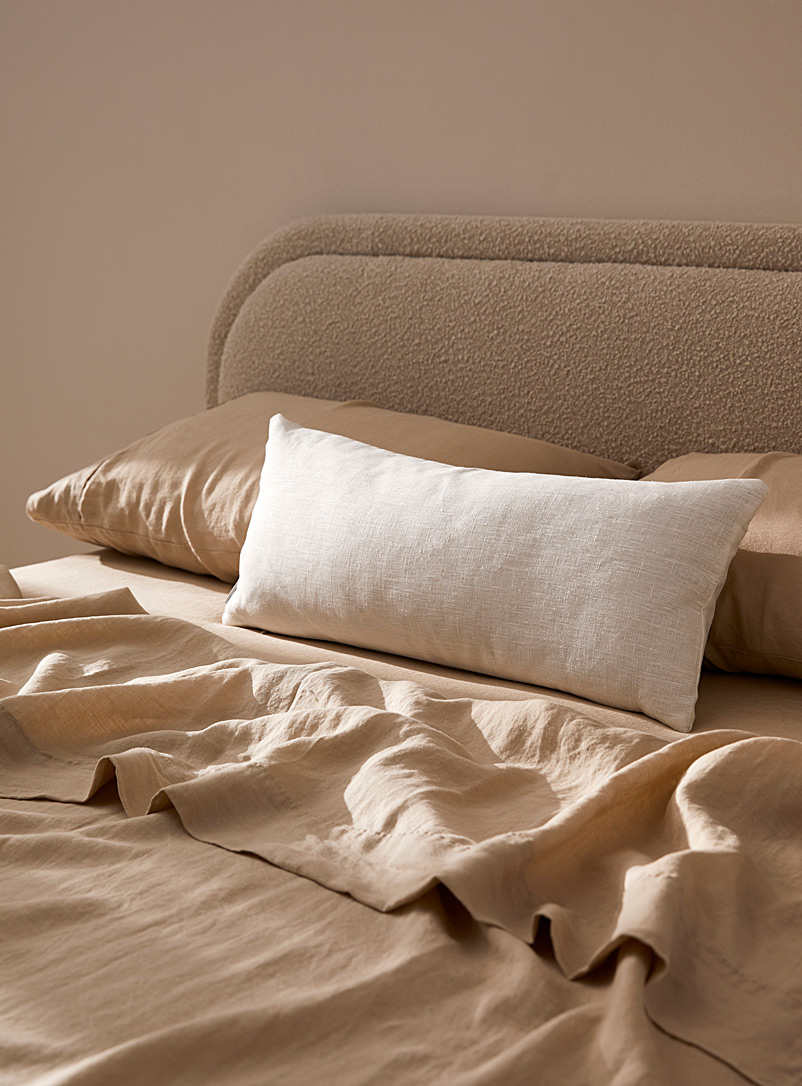 Simons Maison Ivory White Pure linen long cushion 30 x 70 cm