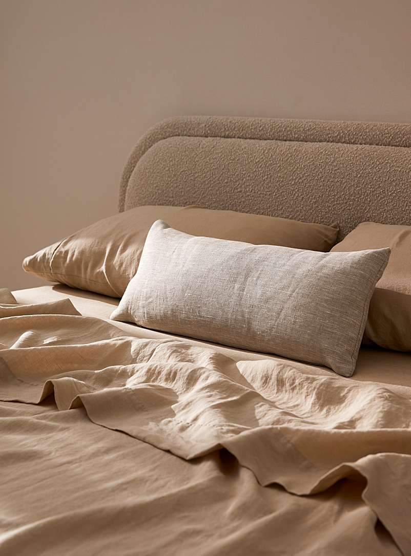 Simons Maison Ecru/Linen Pure linen long cushion 30 x 70 cm