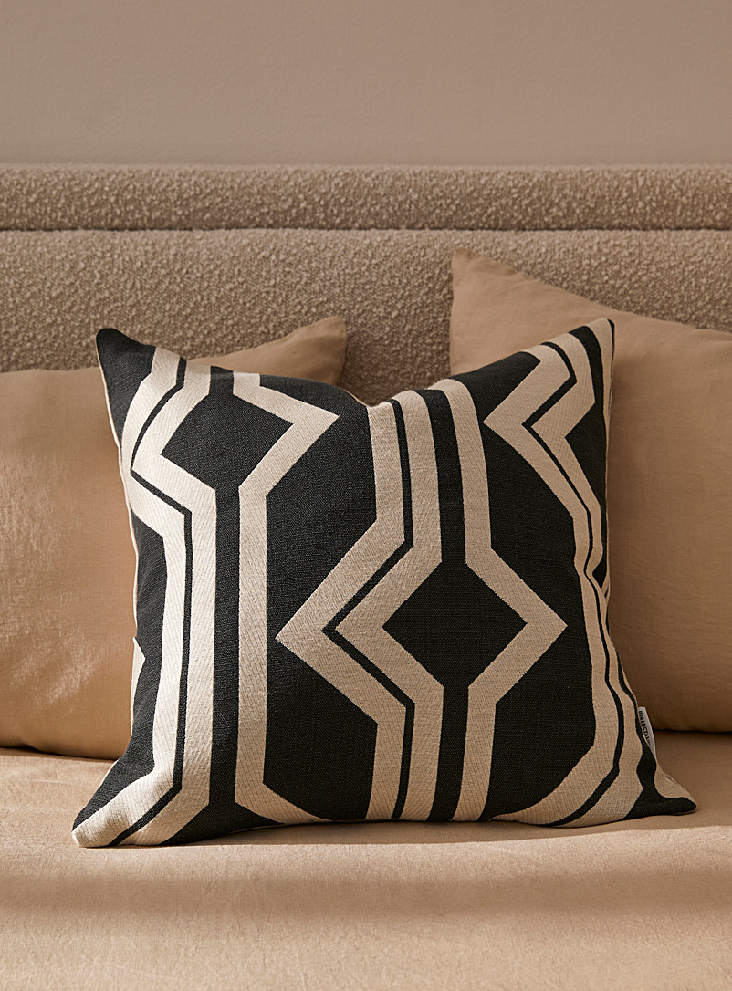 Simons Maison Black Two-tone reversible cushion 50 x 50 cm