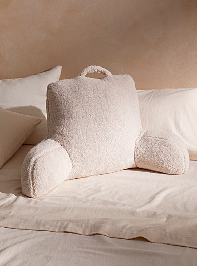 Simons Maison Ivory/Cream Beige High-pile fleece reading cushion 45 x 75 cm