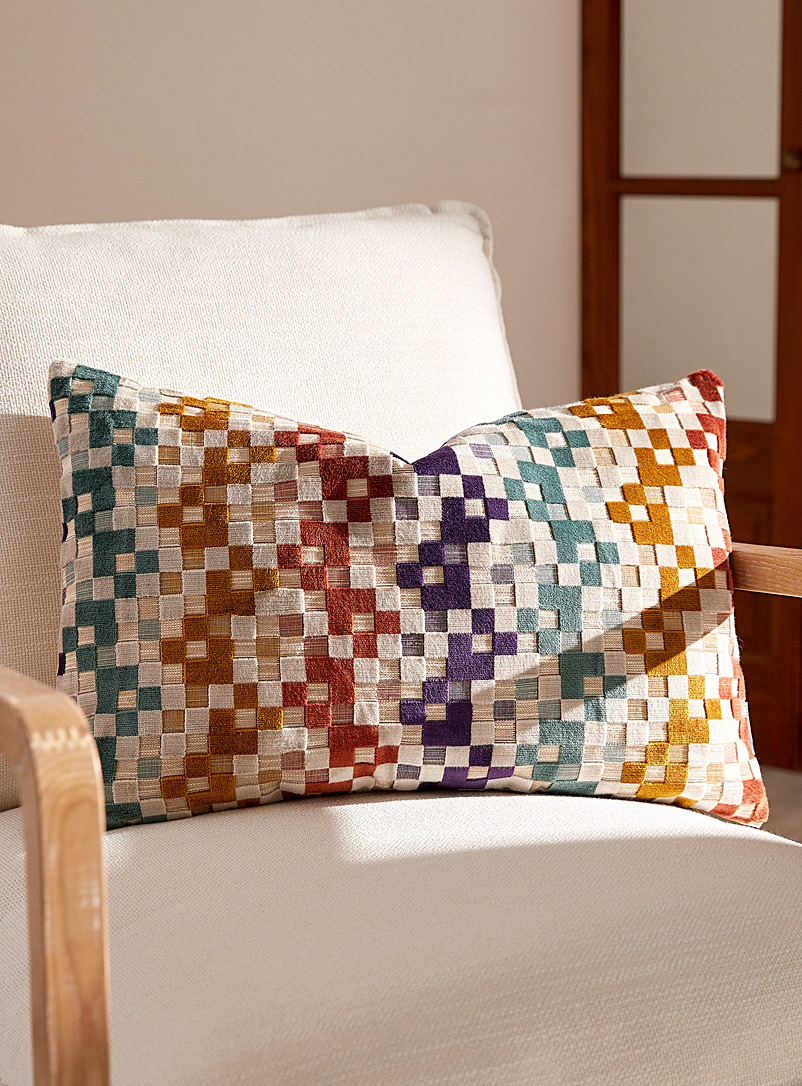 Simons Maison Assorted Multi-coloured pixel cushion 40 x 60 cm