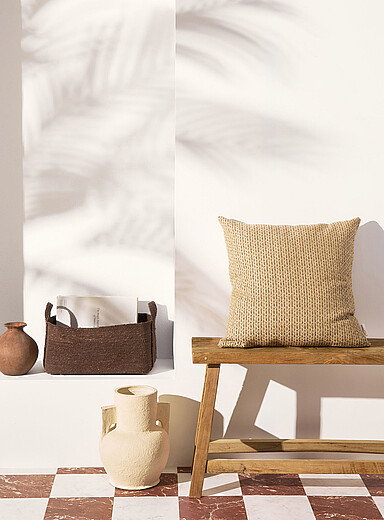 Basket weave outdoor cushion 50 x 50 cm