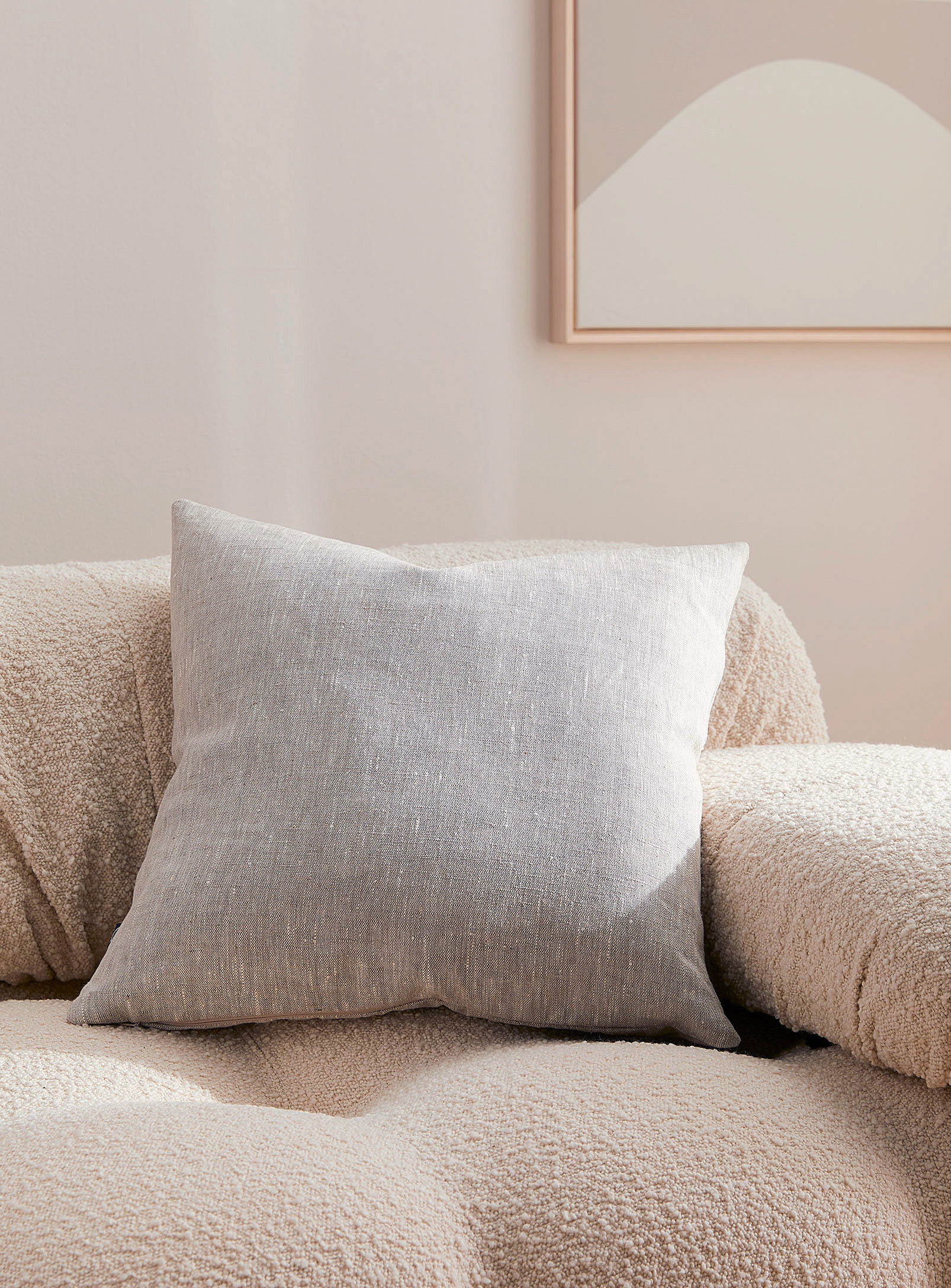 Simons Maison Solid Pure Linen Cushion 50 X 50 Cm In Ecru/linen