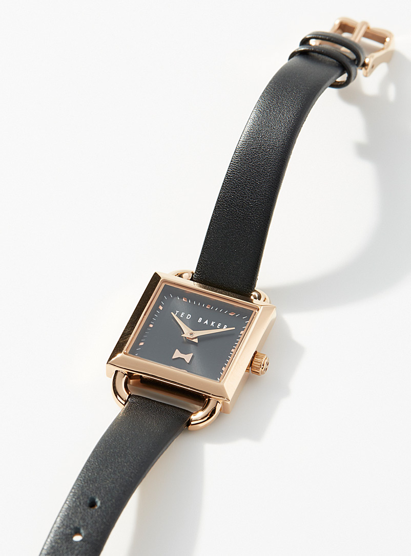 Ted Baker Black Black small bow square watch for women