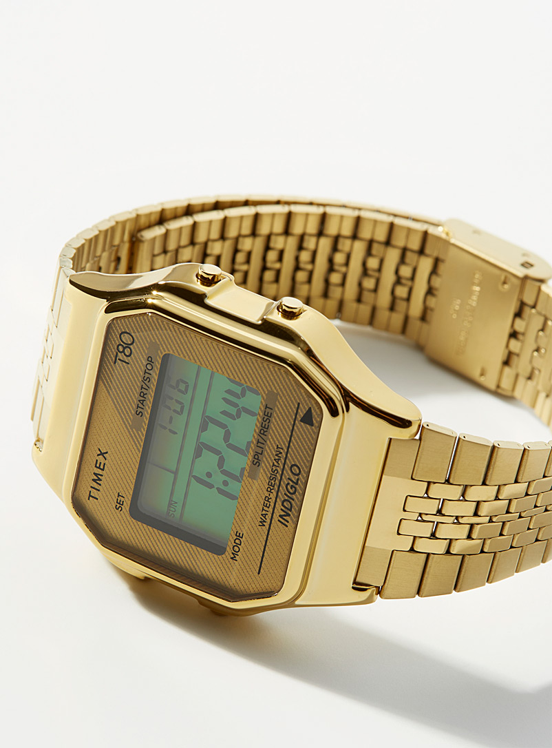 Timex: La montre numérique classique dorée Assorti pour femme