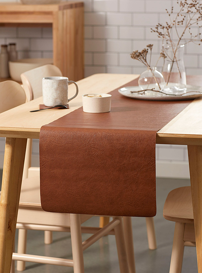 Simons Maison Copper Faux-leather table runner 3 sizes available