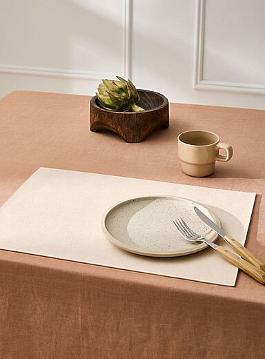 Rectangular faux-leather placemat