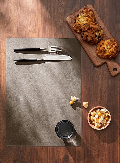 Simons Maison: Le napperon effet cuir rectangulaire Cuivre - Rouille