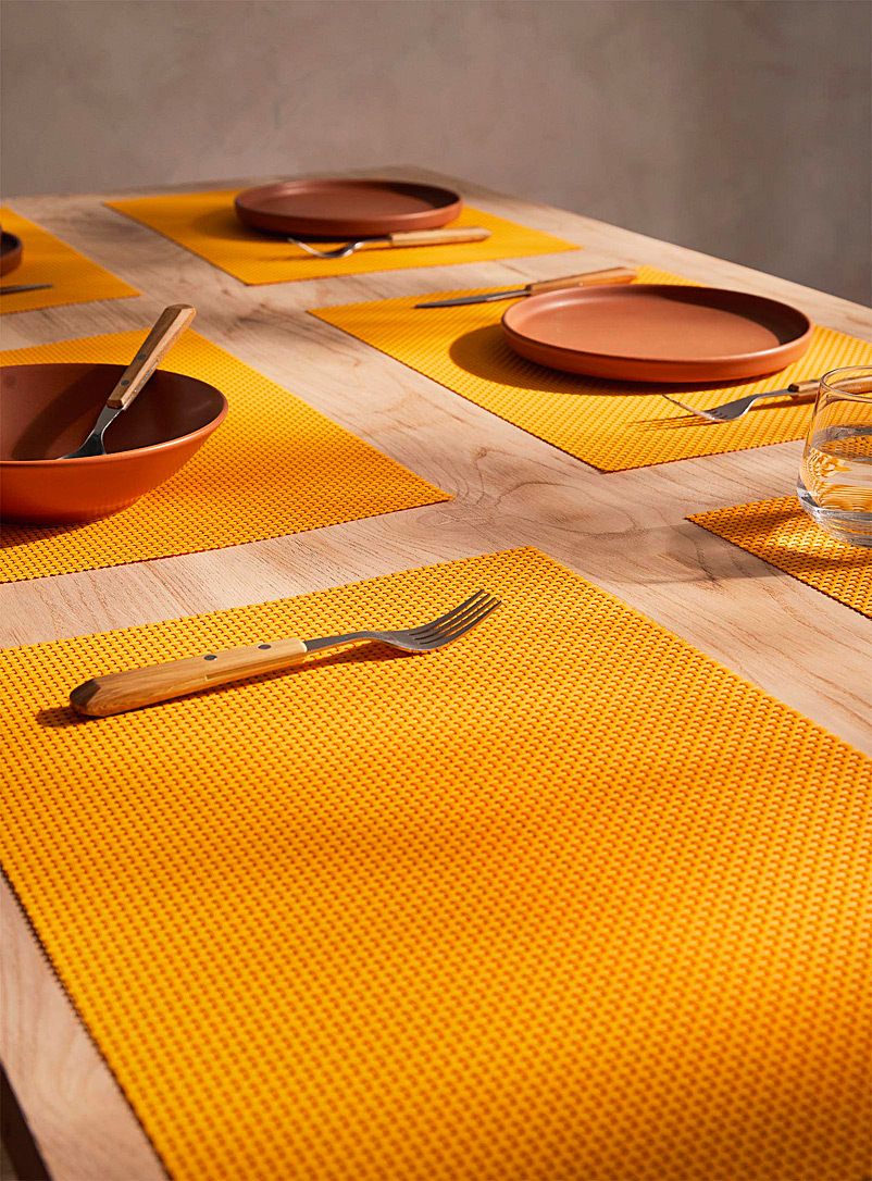 Simons Maison Golden Yellow Woven vinyl placemats Set of 6