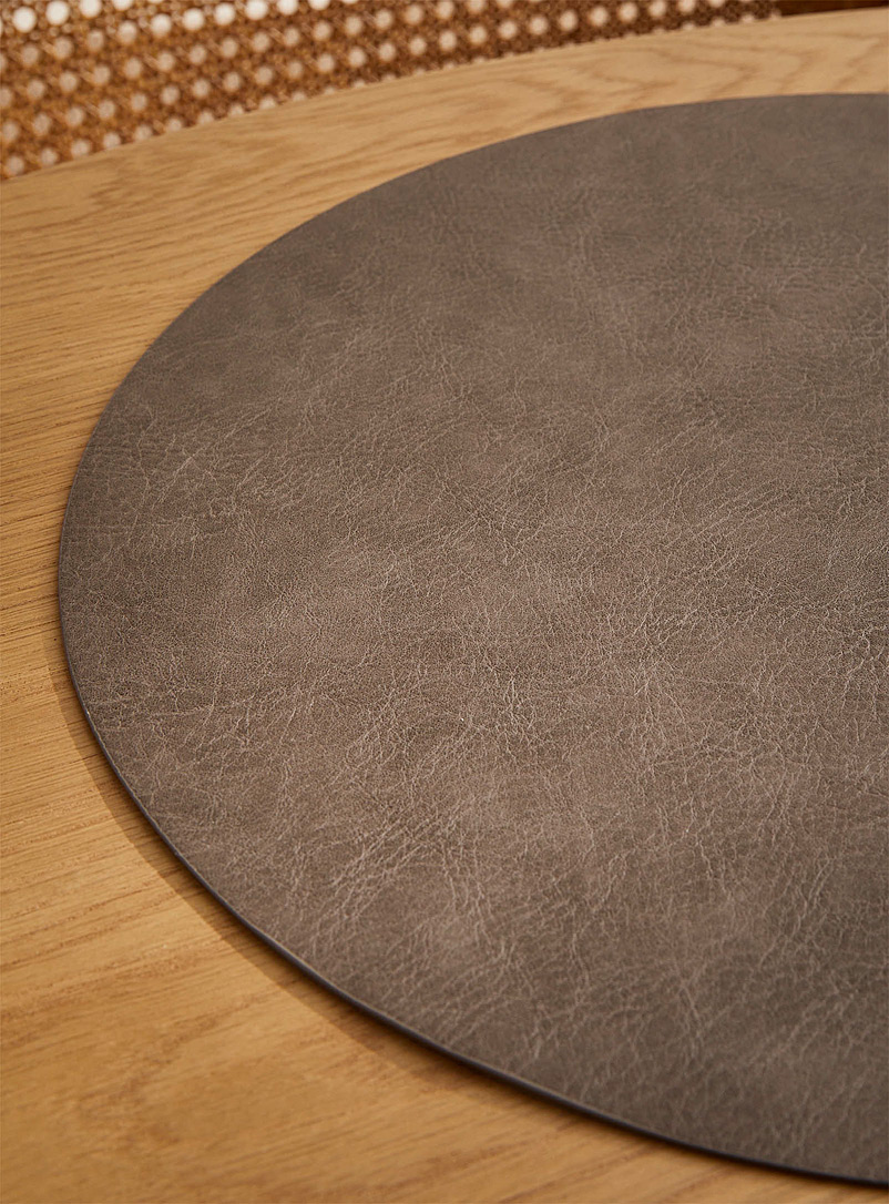 Simons Maison: Le napperon effet cuir rond Vert pistache - Menthe