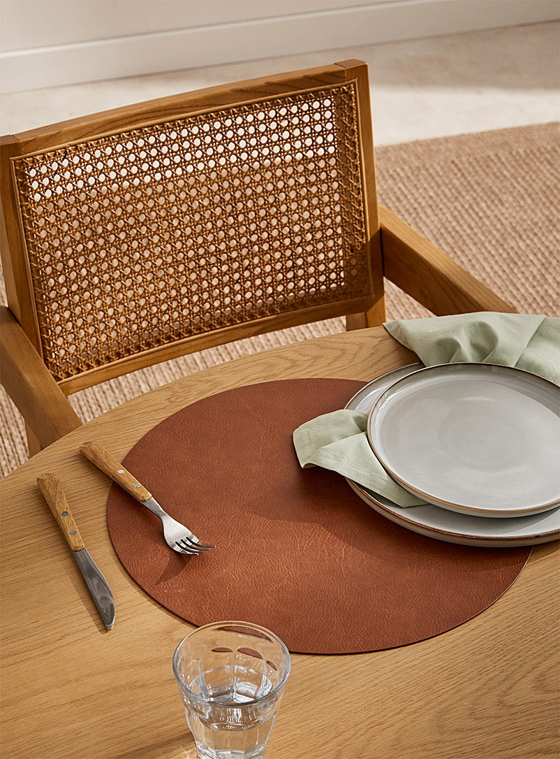 Round Faux-Leather Placemat