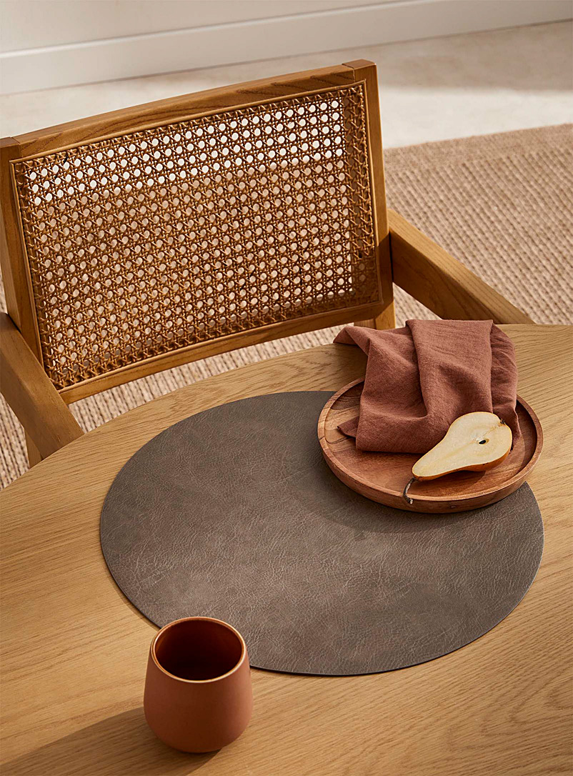 Round Faux-Leather Placemat