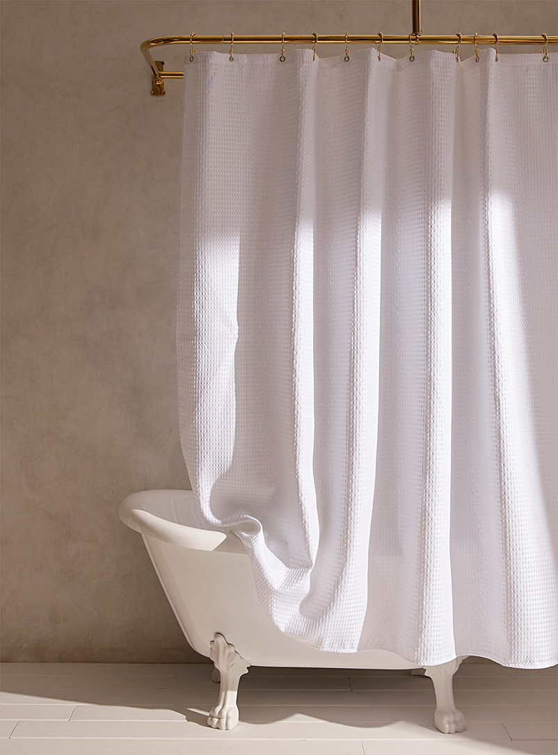 Simons Maison White Smocked shower curtain