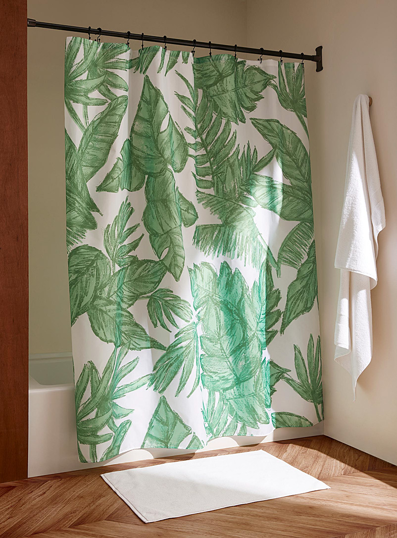 Simons Maison Patterned Green Drawn foliage shower curtain