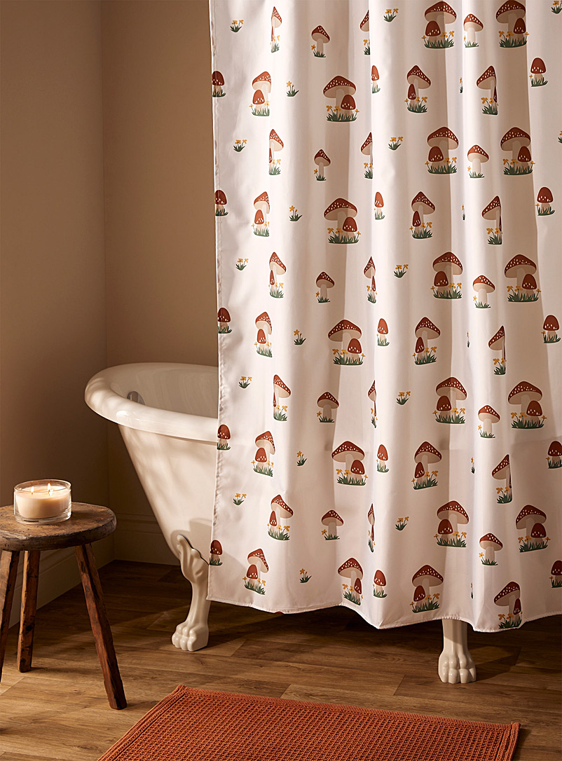 Simons Maison Assorted Wild mushroom recycled polyester shower curtain