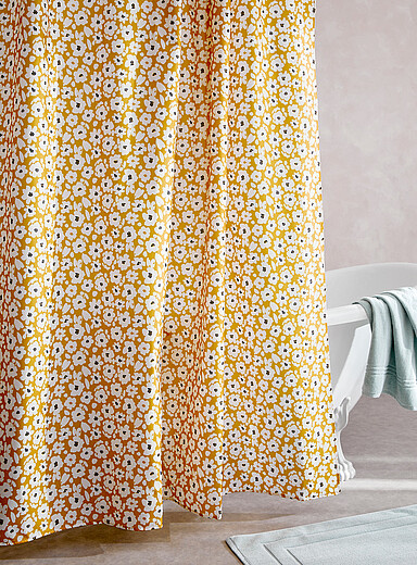 Abstract flowers shower curtain