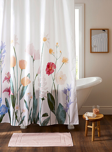 Le rideau de douche fleurs champ&ecirc;tres
