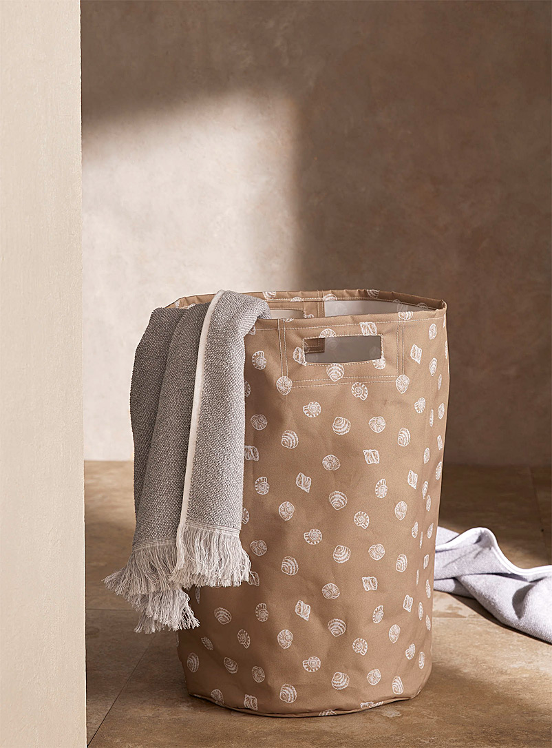 Simons Maison Patterned Brown Seashell collection laundry basket