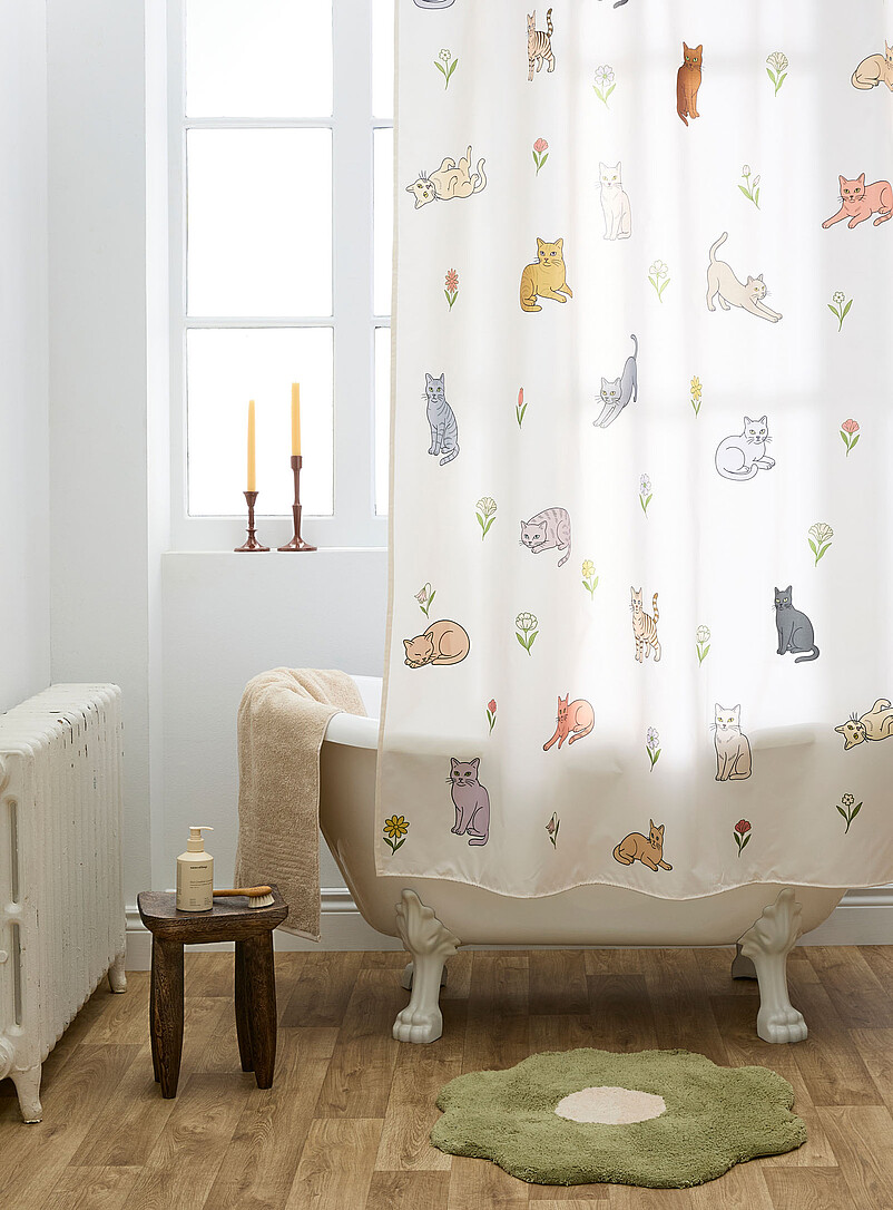 Spring cats shower curtain product image (primary)