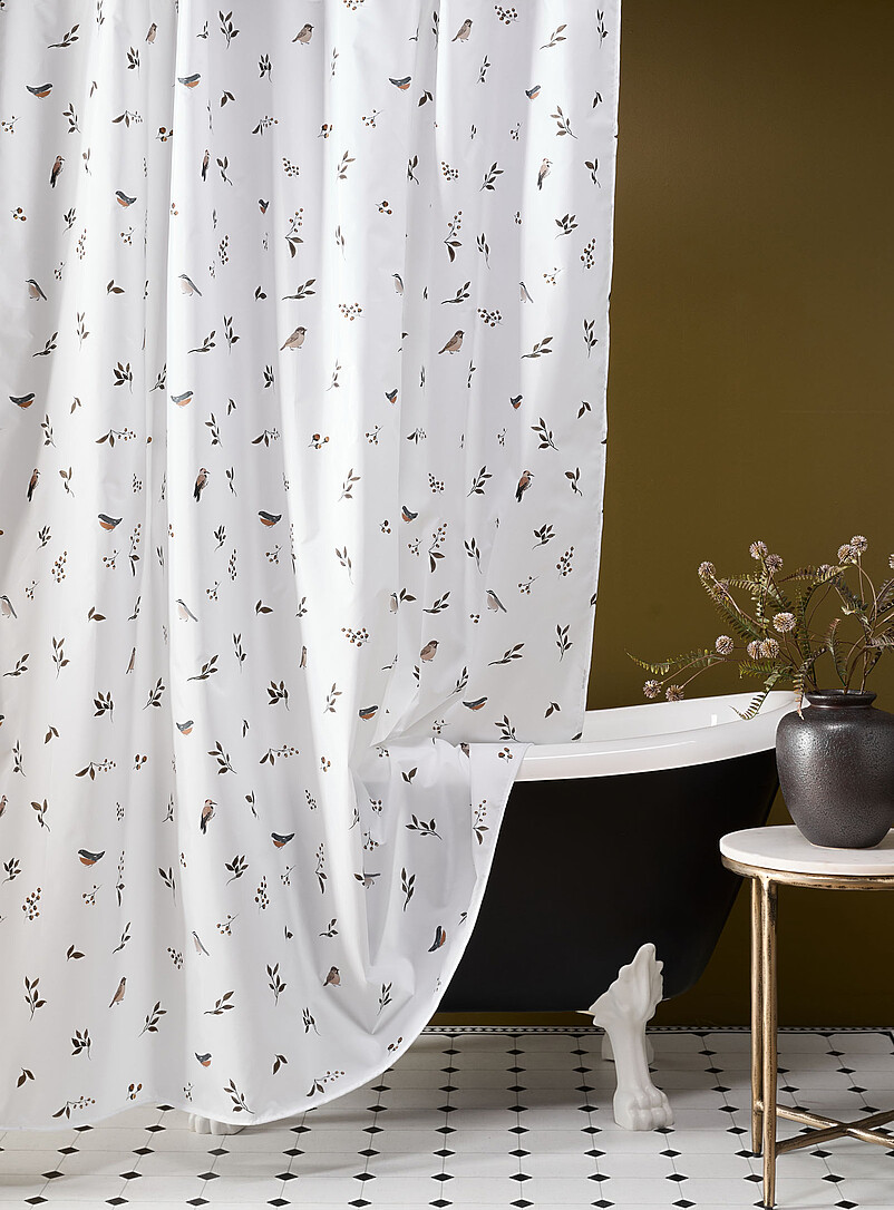 Birds in nature shower curtain product image (primary)