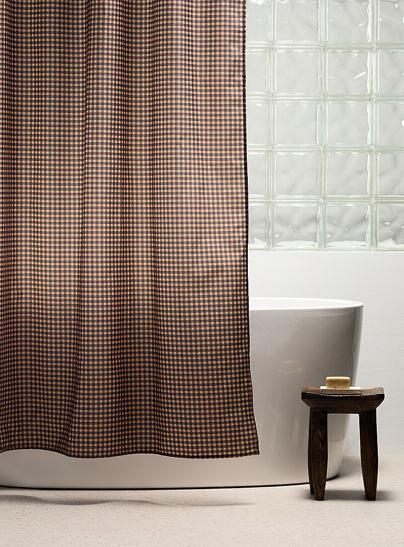 Grunge Plaid Shower Curtain