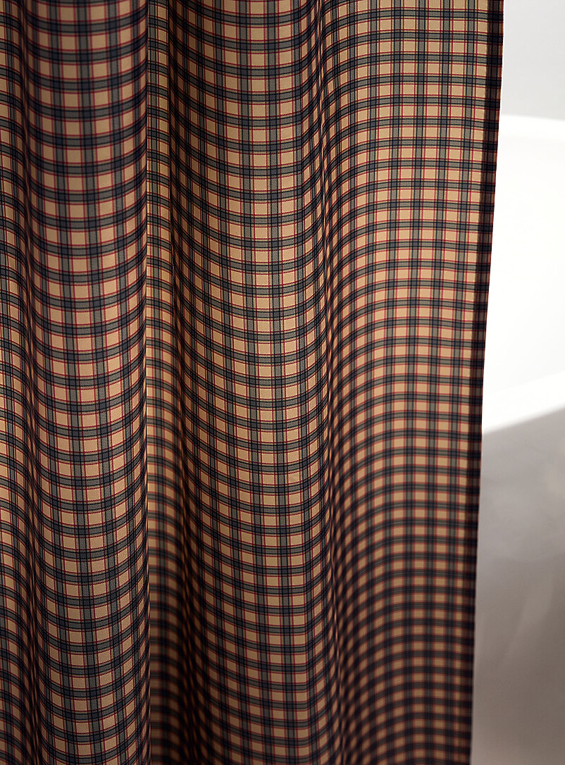 Grunge plaid shower curtain product image 2