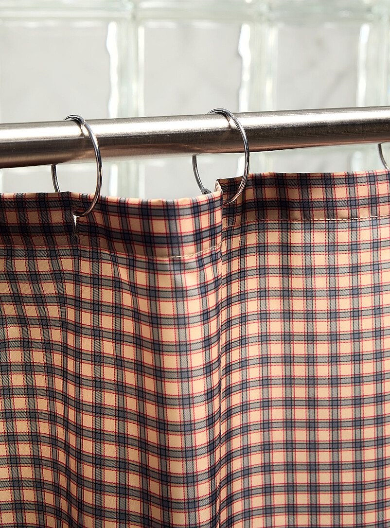 Grunge plaid shower curtain product image 3