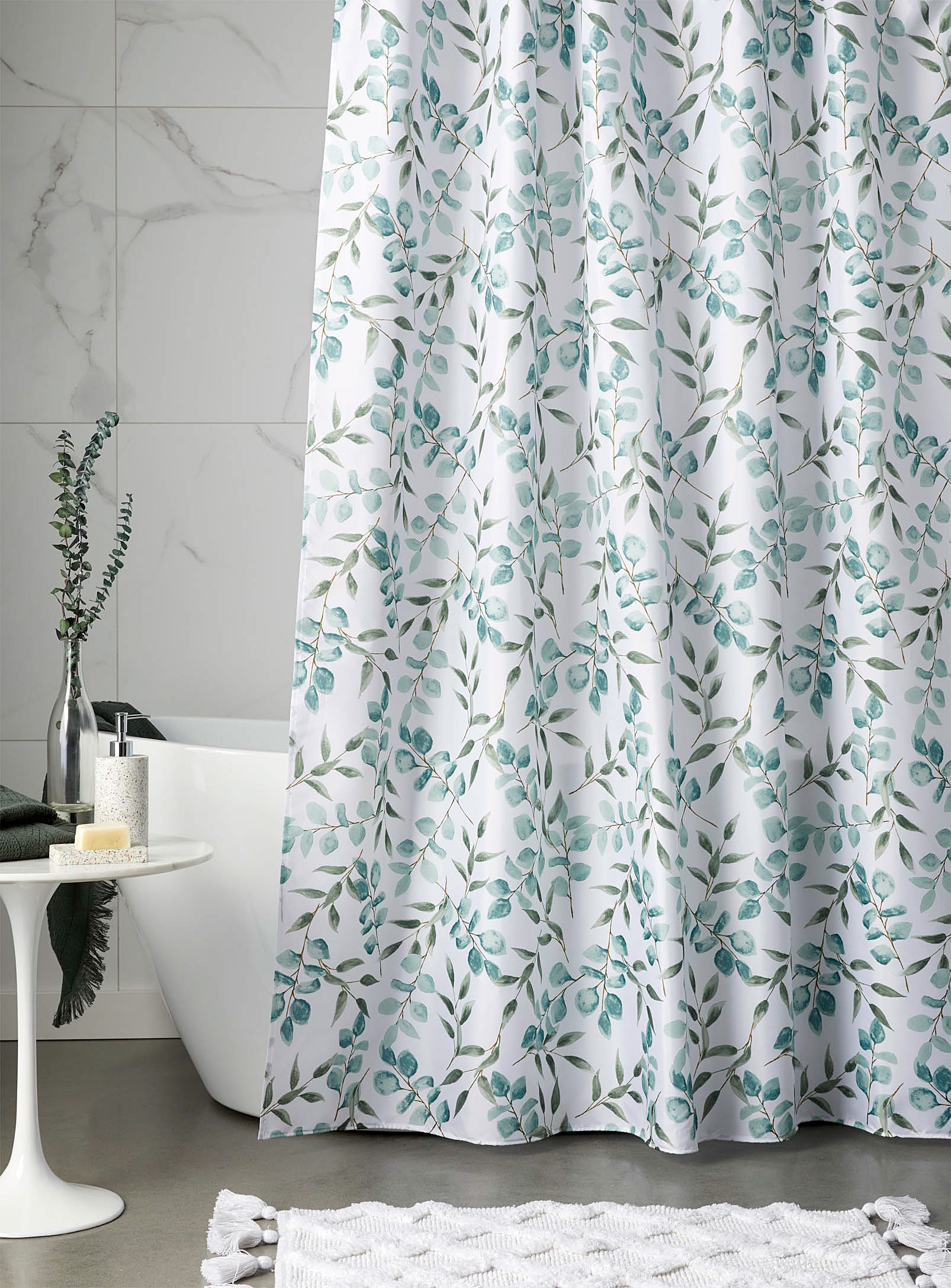 Simons Maison - Eucalyptus recycled polyester shower curtain