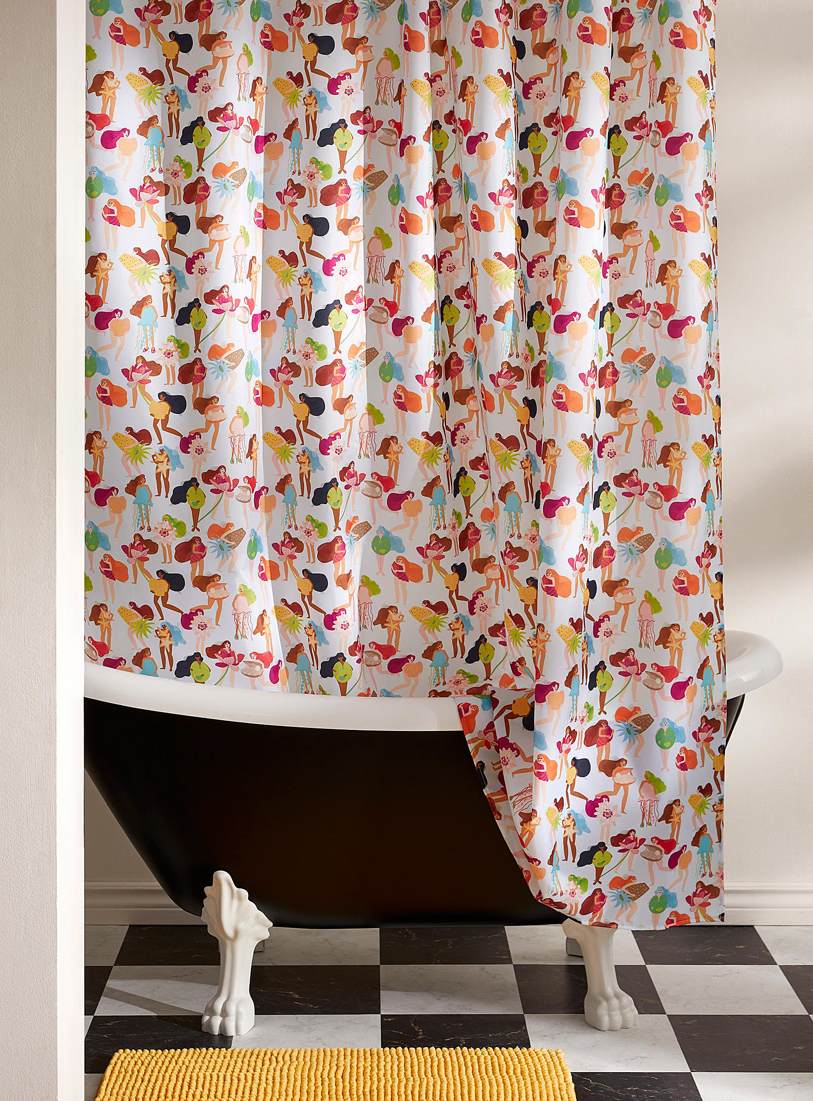 Simons Maison Sunny Holiday Recycled Polyester Shower Curtain In Multi