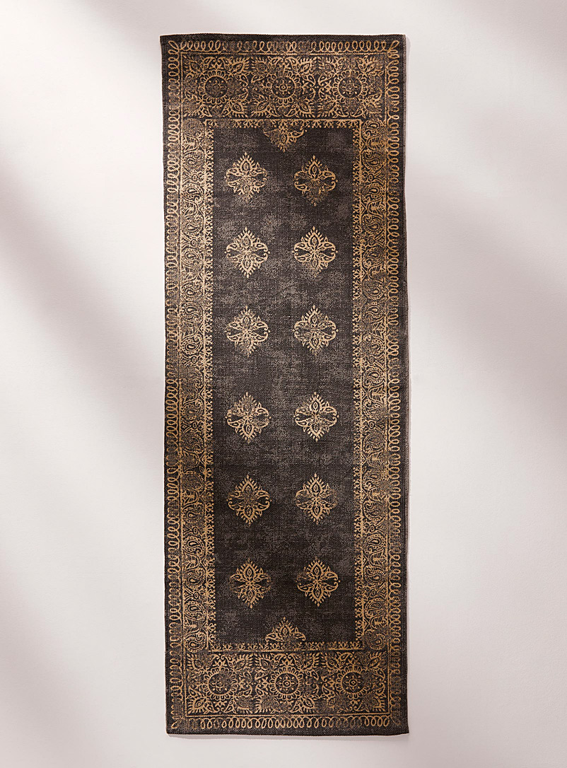 Simons Maison: Le tapis de couloir persan imprimé 75 x 215 cm Gris à motif