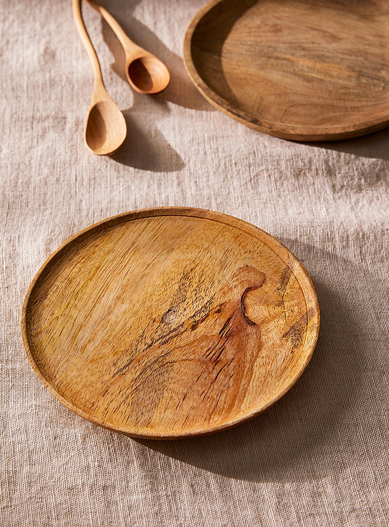 Simons Maison: La petite assiette de présentation en bois rustique Assorti