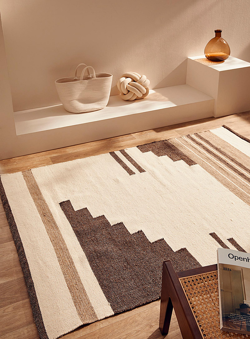 Simons Maison Assorted Chocolate geometry wool rug 120 x 180 cm