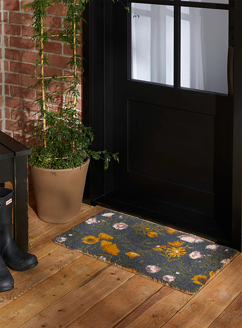 Simons Maison: Le paillasson fleurs somptueuses 40 x 70 cm Noir à motifs
