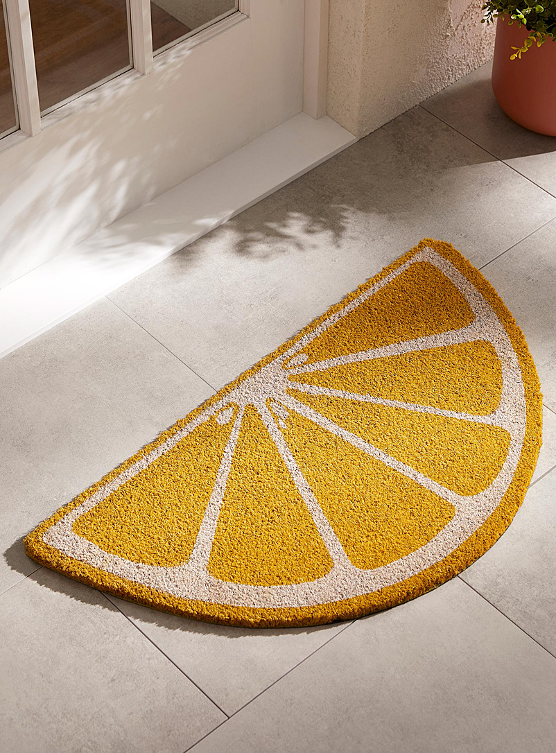 Simons Maison: Le paillasson quartier de citron 40 x 75 cm Jaune à motifs