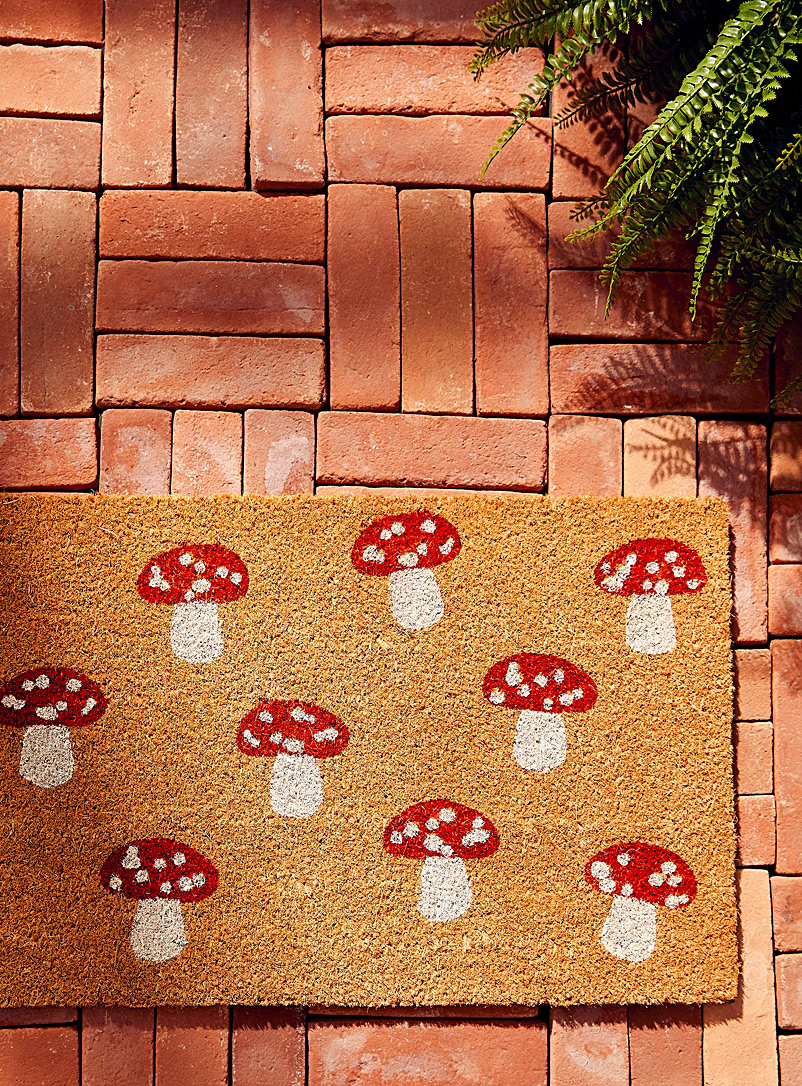 Simons Maison: Le paillasson petits champignons 40 x 70 cm Brun à motifs