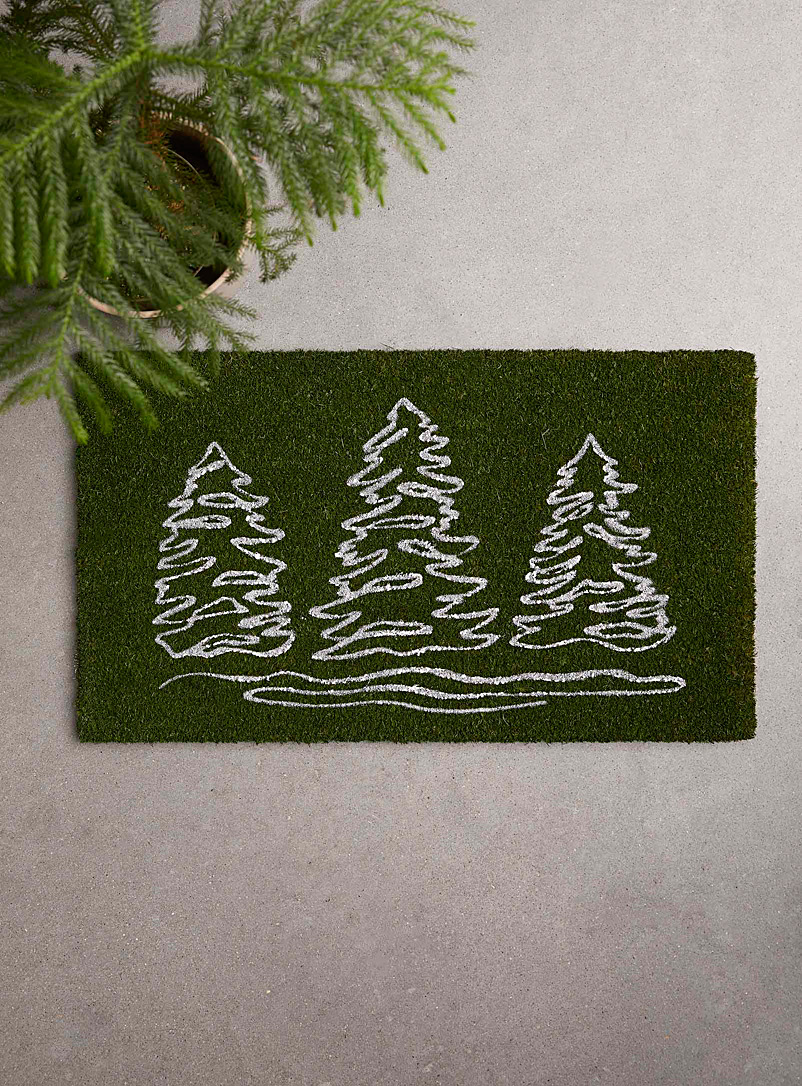 Simons Maison Patterned Green Snowy firs doormat 40 x 70 cm
