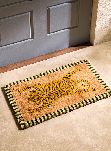 Simons Maison Patterned Brown Yellow and green tiger doormat 40 x 70 cm