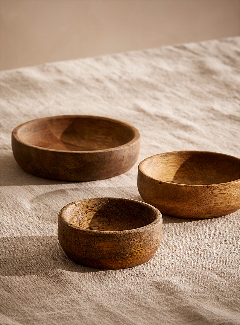 Simons Maison Assorted Set of 3 wooden bowls 3-piece set