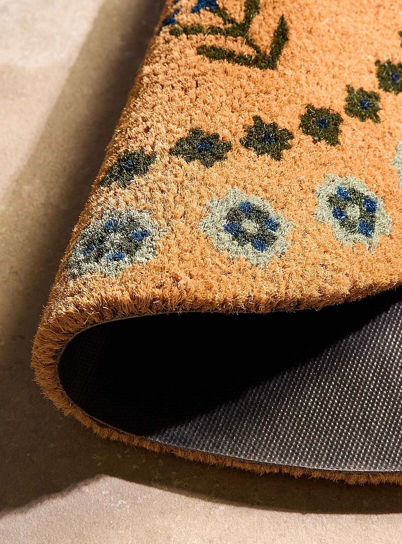 Blue flowers semi-circular doormat 40 x 70 cm product image 2