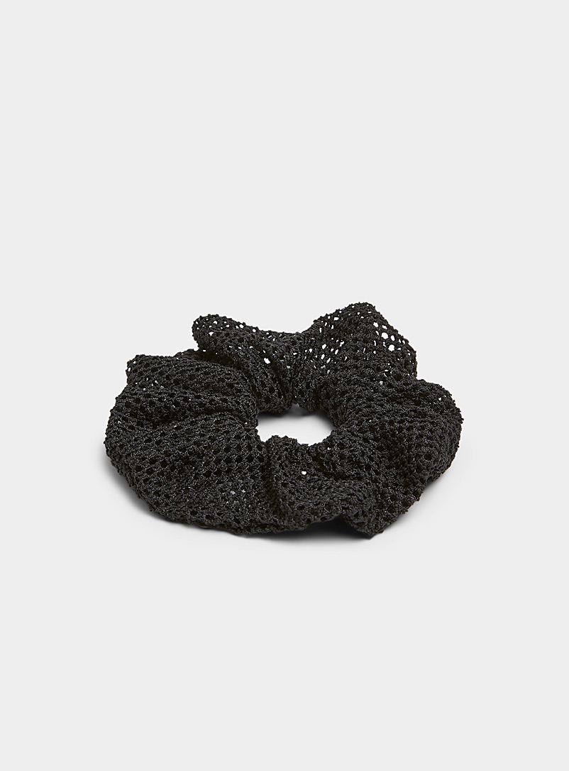Simons Black Mesh scrunchie for women