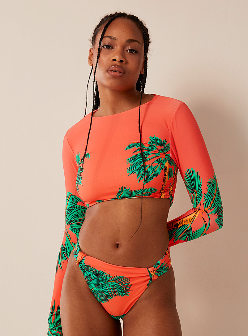Coral look knotted accent cheeky bottom Reversible design, Maaji, Shop  cheekie swimsuit bottoms online