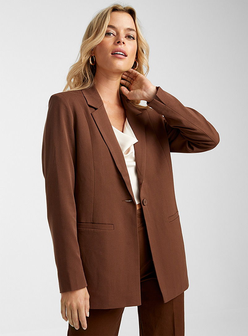 Minimum Brown Chocolate brown loose jacket for women