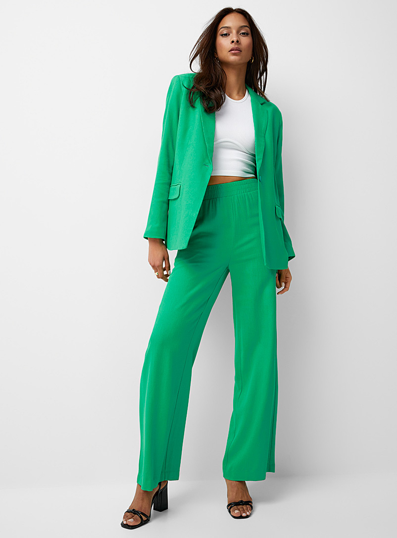 Minimum Kelly Green Pigmented linen loose-fit blazer for women