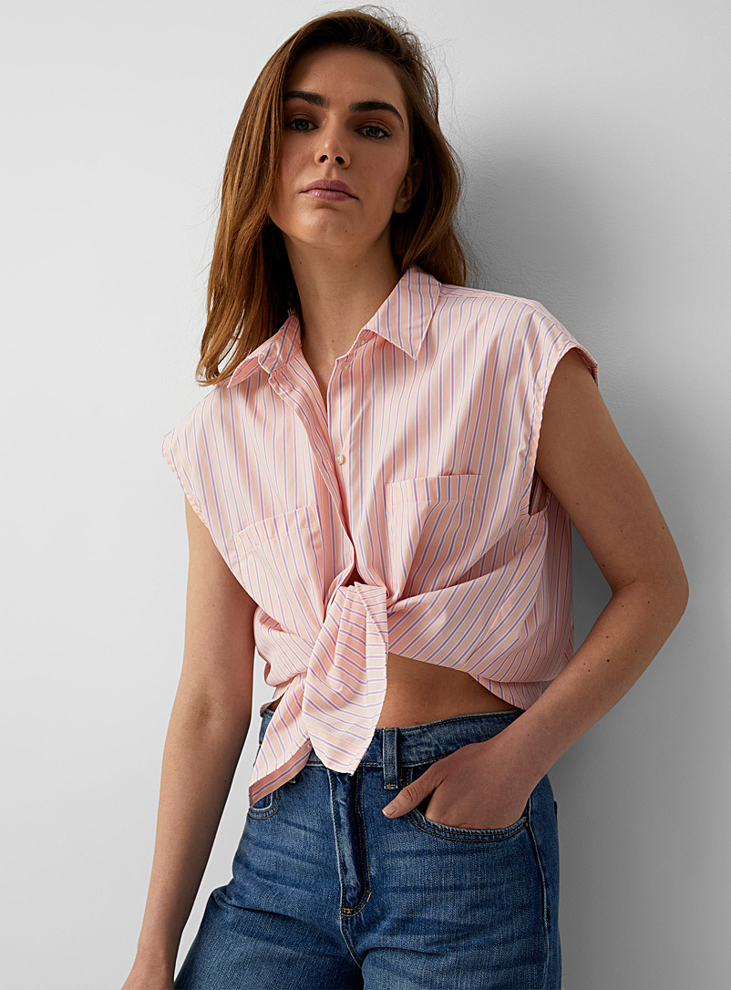 JJXX Pink Tropical stripes shirt for women