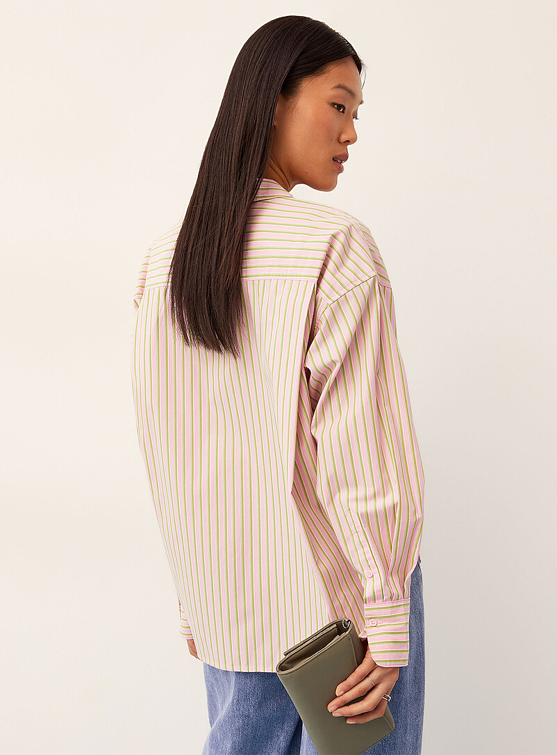 JJXX Patterned Red Jamie patch pocket loose shirt for women