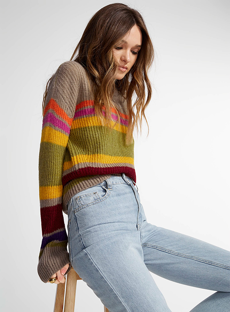 JJXX Assorted  Colourful stripes ribbed sweater for women