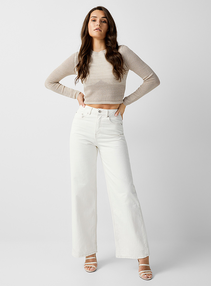 JJXX: Le jean jambe large blanc Blanc pour femme