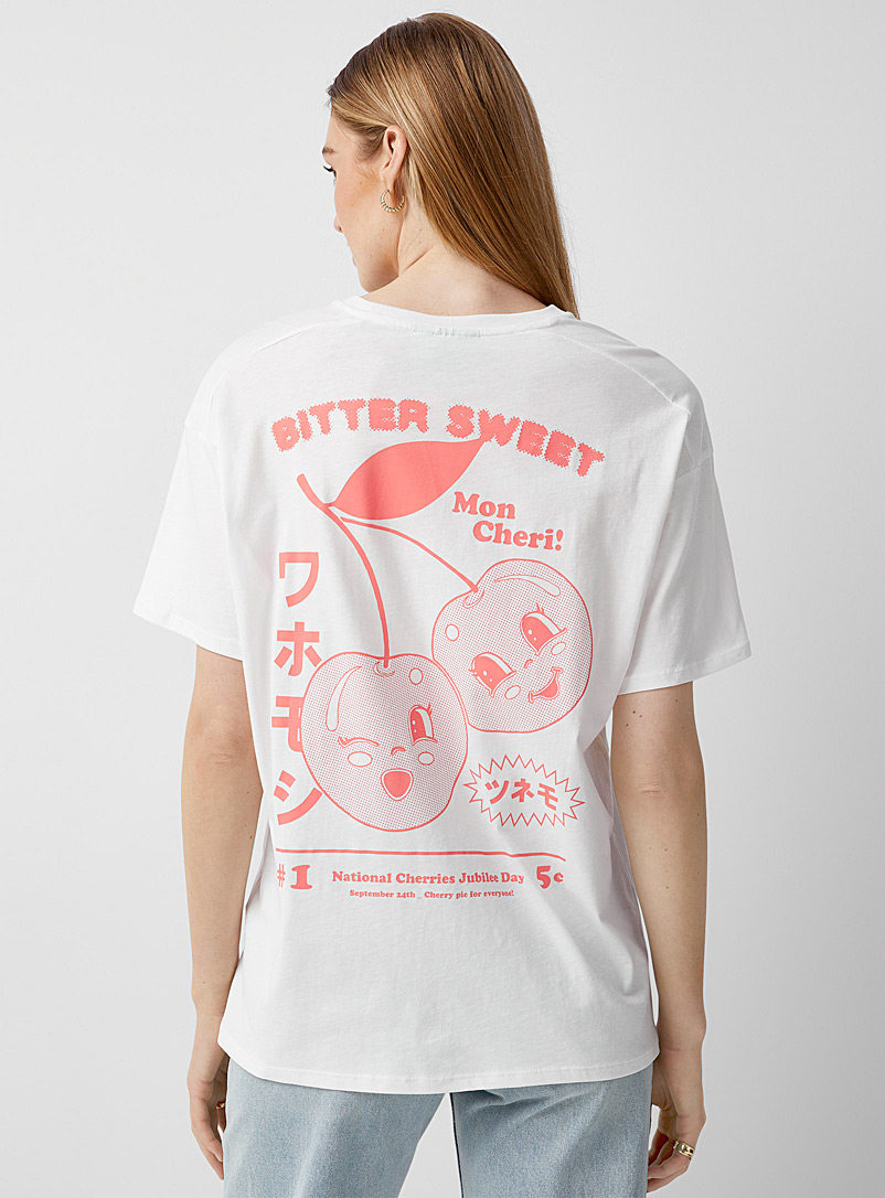 JJXX Patterned Ecru Playful print loose T-shirt for women